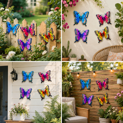 🦋Vibrant Metal Butterfly Wall Art – 4 Color Set-ZDJ