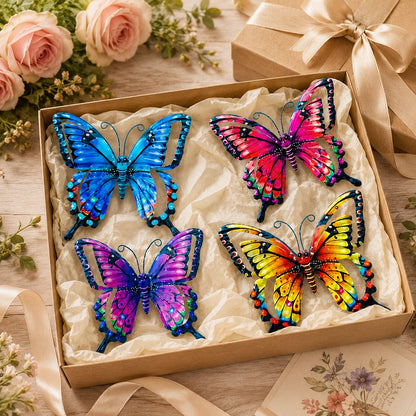 🦋Vibrant Metal Butterfly Wall Art – 4 Color Set-ZDJ